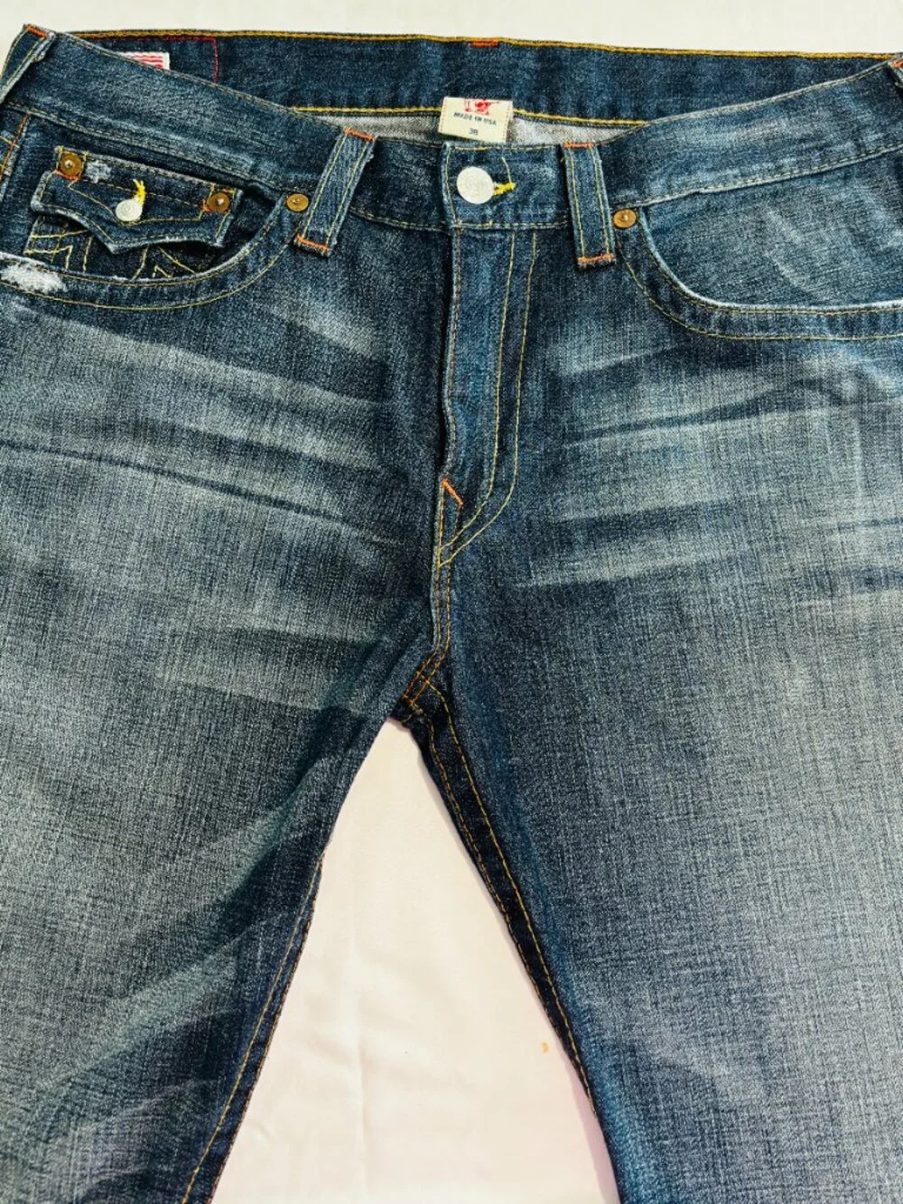 True Religion straight-cut jeans in size 38.